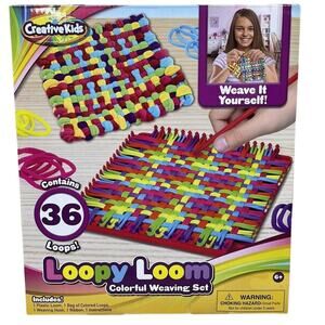 Creative Kids LOOPY LOOMS Craft DIY Crochet Girl Loom Colored String Weave New